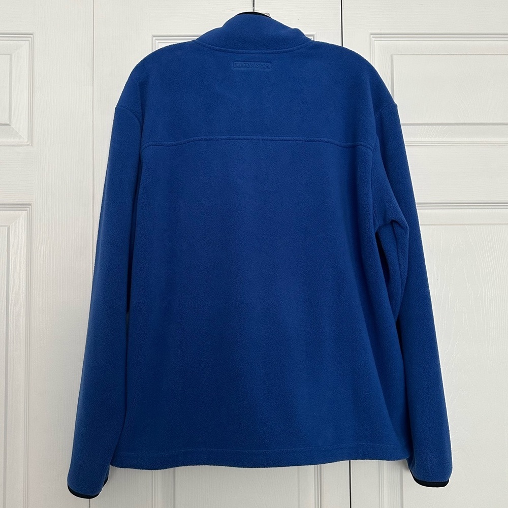 Old Navy Men’s Vintage Inspired Royal Blue Fleece Pullover - 1/4 Zip - Size M - Picture 4 of 5